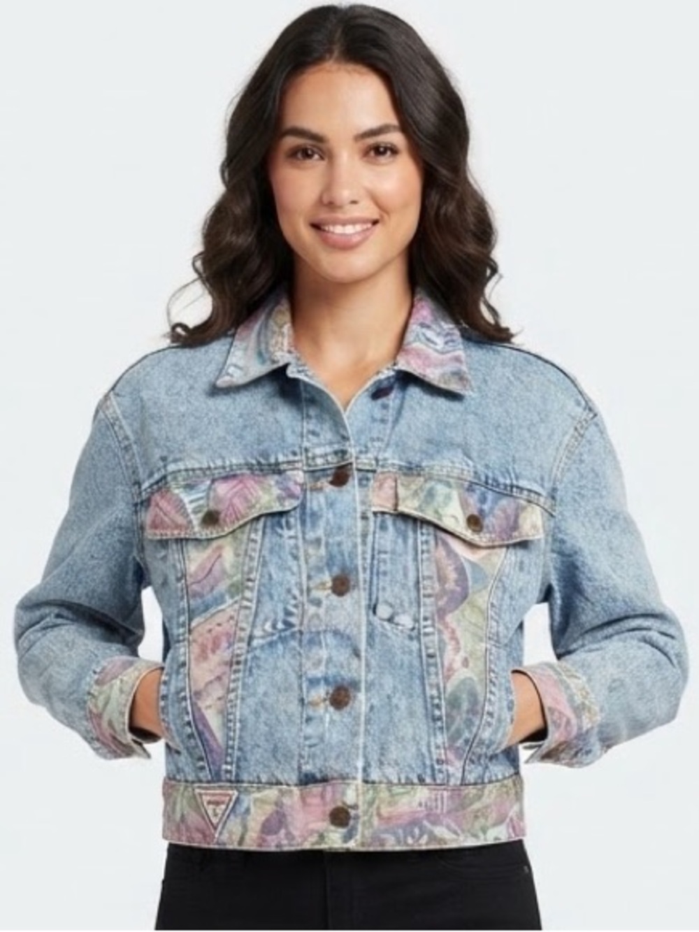 Vintage JOKKO Light Blue Denim Jacket Pink